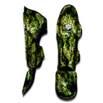 Green Weed Print Muay Thai Shin Guard