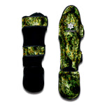 Green Weed Print Muay Thai Shin Guard