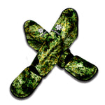 Green Weed Print Muay Thai Shin Guard