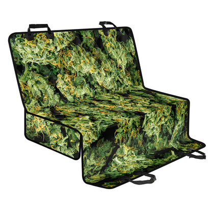 Green Weed Print Pet Car Back Seat Cover