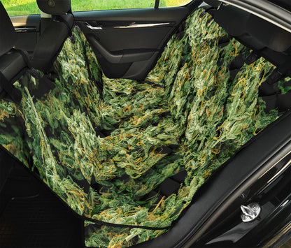Green Weed Print Pet Car Back Seat Cover