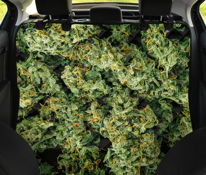 Green Weed Print Pet Car Back Seat Cover
