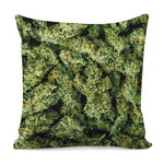 Green Weed Print Pillow Cover
