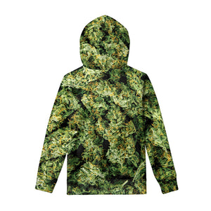 Green Weed Print Pullover Hoodie