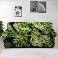 Green Weed Print Sofa Cover