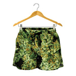 Green Weed Print Women's Shorts