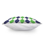 Green White And Navy Argyle Print Pillow Cover