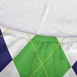 Green White And Navy Argyle Print Sofa Cover