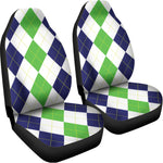 Green White And Navy Argyle Print Universal Fit Car Seat Covers