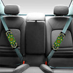 Green White Dot Mandala Print Car Seat Belt Covers