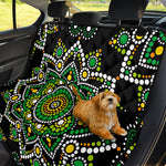 Green White Dot Mandala Print Pet Car Back Seat Cover