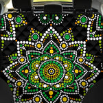 Green White Dot Mandala Print Pet Car Back Seat Cover