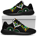 Green White Dot Mandala Print Walking Shoes