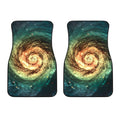 Green Yellow Spiral Galaxy Space Print Front Car Floor Mats