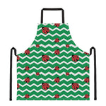 Green Zigzag Ladybird Pattern Print Apron