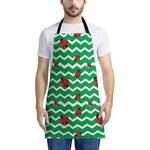 Green Zigzag Ladybird Pattern Print Apron