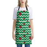 Green Zigzag Ladybird Pattern Print Apron