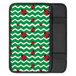 Green Zigzag Ladybird Pattern Print Car Center Console Cover