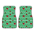 Green Zigzag Ladybird Pattern Print Front Car Floor Mats