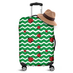 Green Zigzag Ladybird Pattern Print Luggage Cover