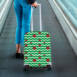 Green Zigzag Ladybird Pattern Print Luggage Cover