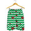 Green Zigzag Ladybird Pattern Print Men's Shorts