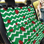 Green Zigzag Ladybird Pattern Print Pet Car Back Seat Cover