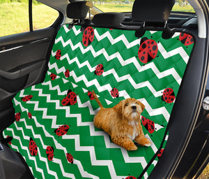 Green Zigzag Ladybird Pattern Print Pet Car Back Seat Cover