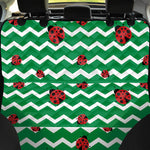 Green Zigzag Ladybird Pattern Print Pet Car Back Seat Cover