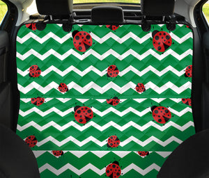 Green Zigzag Ladybird Pattern Print Pet Car Back Seat Cover