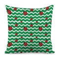 Green Zigzag Ladybird Pattern Print Pillow Cover