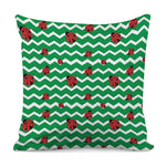 Green Zigzag Ladybird Pattern Print Pillow Cover