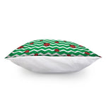 Green Zigzag Ladybird Pattern Print Pillow Cover