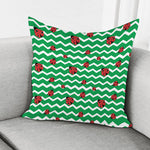 Green Zigzag Ladybird Pattern Print Pillow Cover