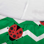 Green Zigzag Ladybird Pattern Print Sofa Cover