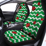 Green Zigzag Ladybird Pattern Print Universal Fit Car Seat Covers