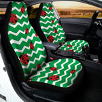 Green Zigzag Ladybird Pattern Print Universal Fit Car Seat Covers