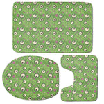 Green Zombie Pattern Print 3 Piece Bath Mat Set