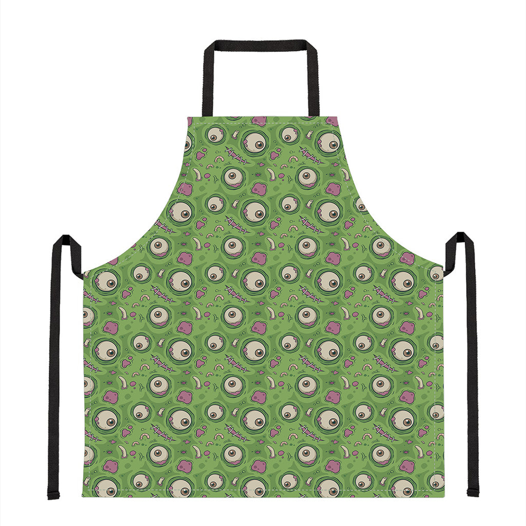 Green Zombie Pattern Print Apron