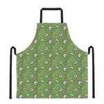 Green Zombie Pattern Print Apron
