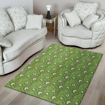 Green Zombie Pattern Print Area Rug