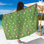Green Zombie Pattern Print Beach Sarong Wrap
