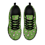 Green Zombie Pattern Print Black Sneakers