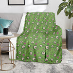 Green Zombie Pattern Print Blanket