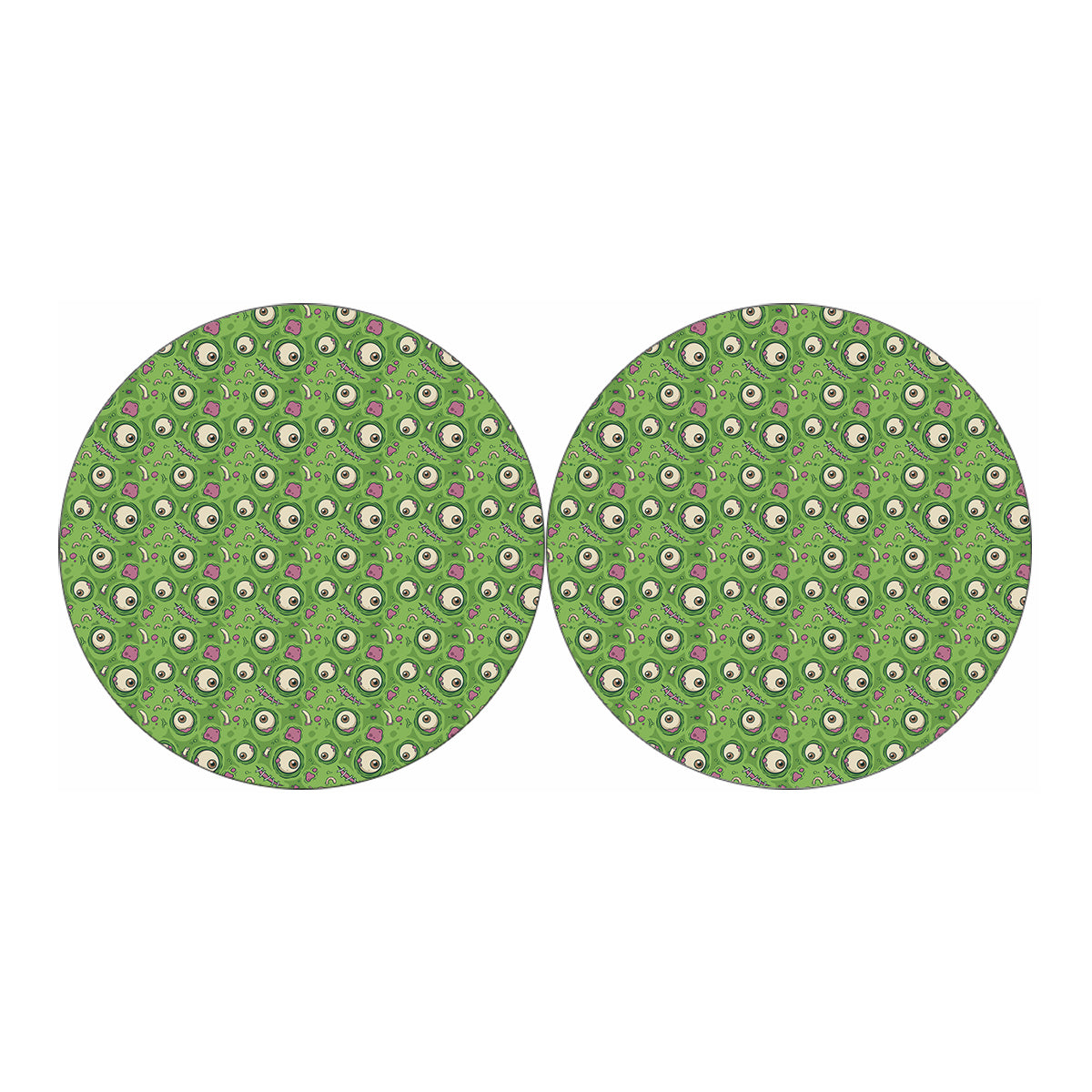 Green Zombie Pattern Print Car Coasters