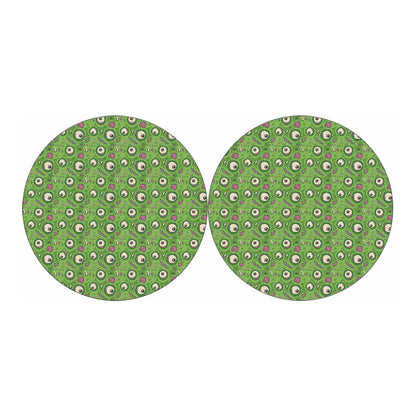 Green Zombie Pattern Print Car Coasters
