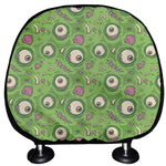 Green Zombie Pattern Print Car Headrest Covers