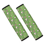 Green Zombie Pattern Print Car Seat Belt Covers