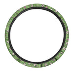 Green Zombie Pattern Print Car Steering Wheel Cover
