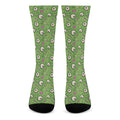 Green Zombie Pattern Print Crew Socks